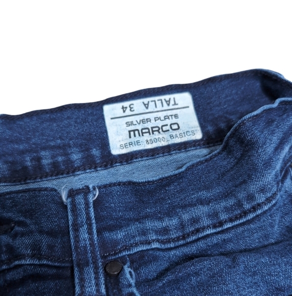 Silver Plate Men's Jeans Marco Regular Fit Slim Fit Dark Wash size 34 - Picture 3 of 12